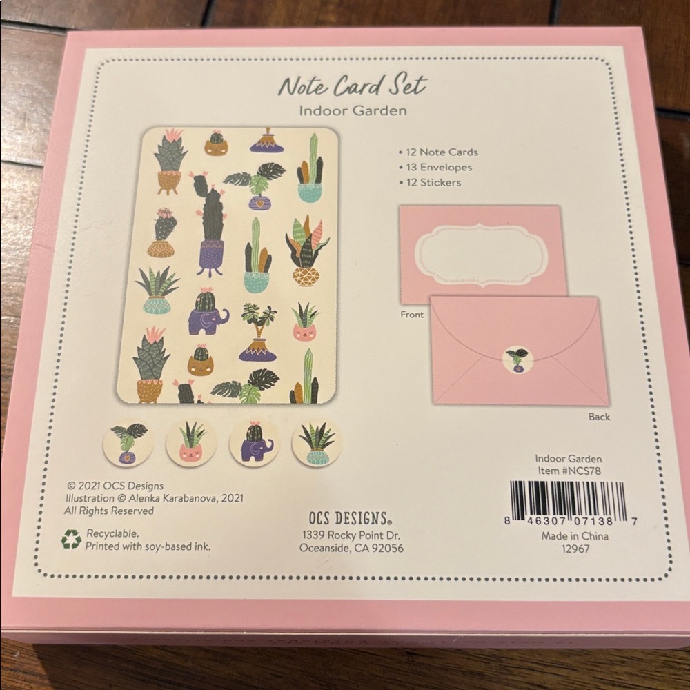 Pink Cactus-Themed Card Set - Picture 3 of 5